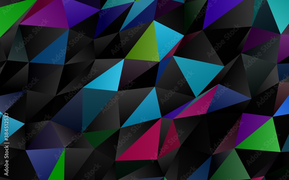 Obraz premium Dark Multicolor, Rainbow vector blurry triangle texture.