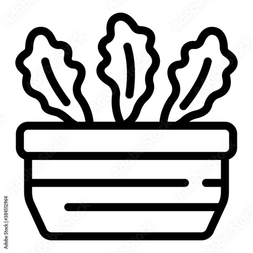 Arugula icon. Outline arugula vector icon for web design isolated on white background