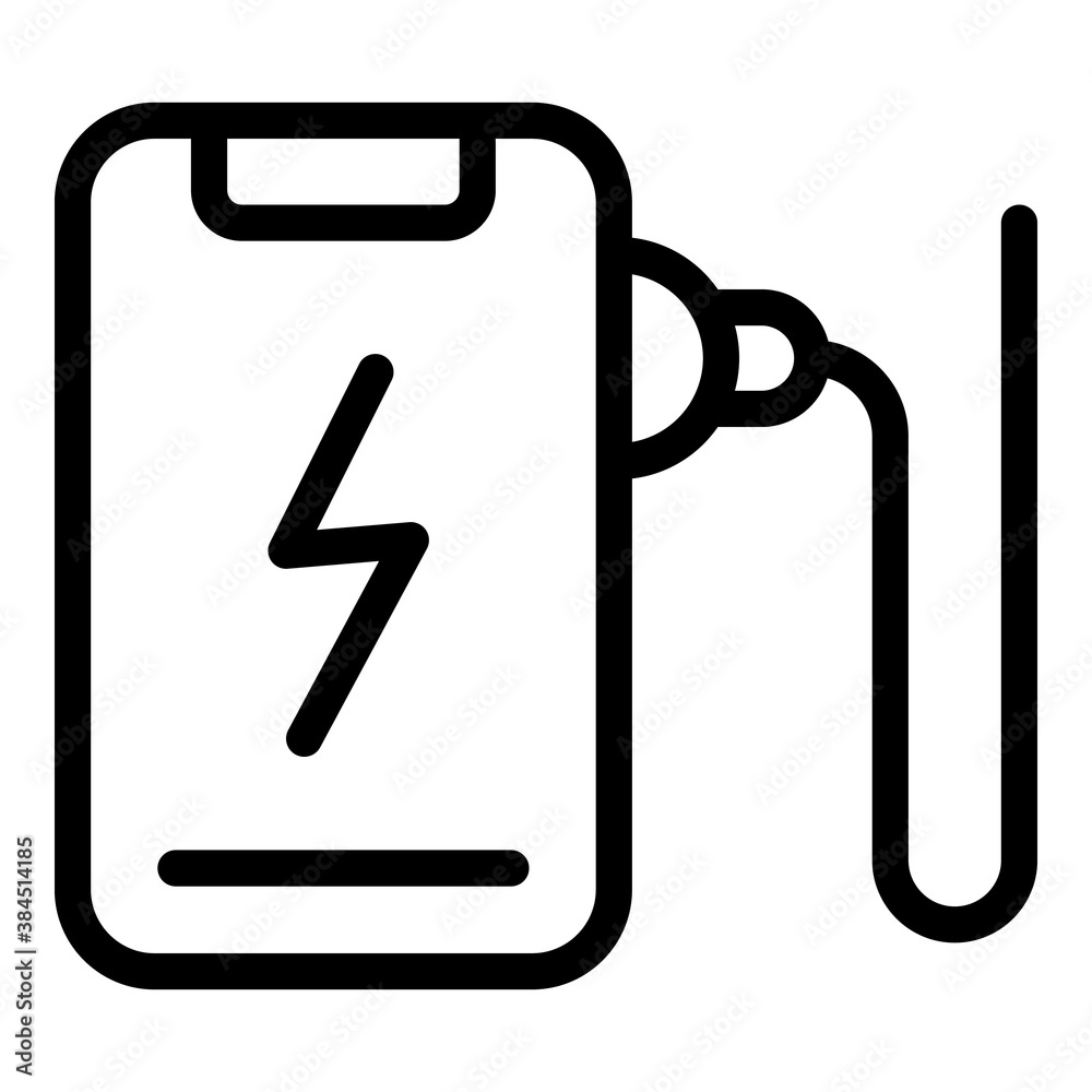 Modern phone charger icon. Outline modern phone charger vector icon for web design isolated on white background Modern phone charger icon. Outline modern phone charger vector icon for web design isolated on white background
