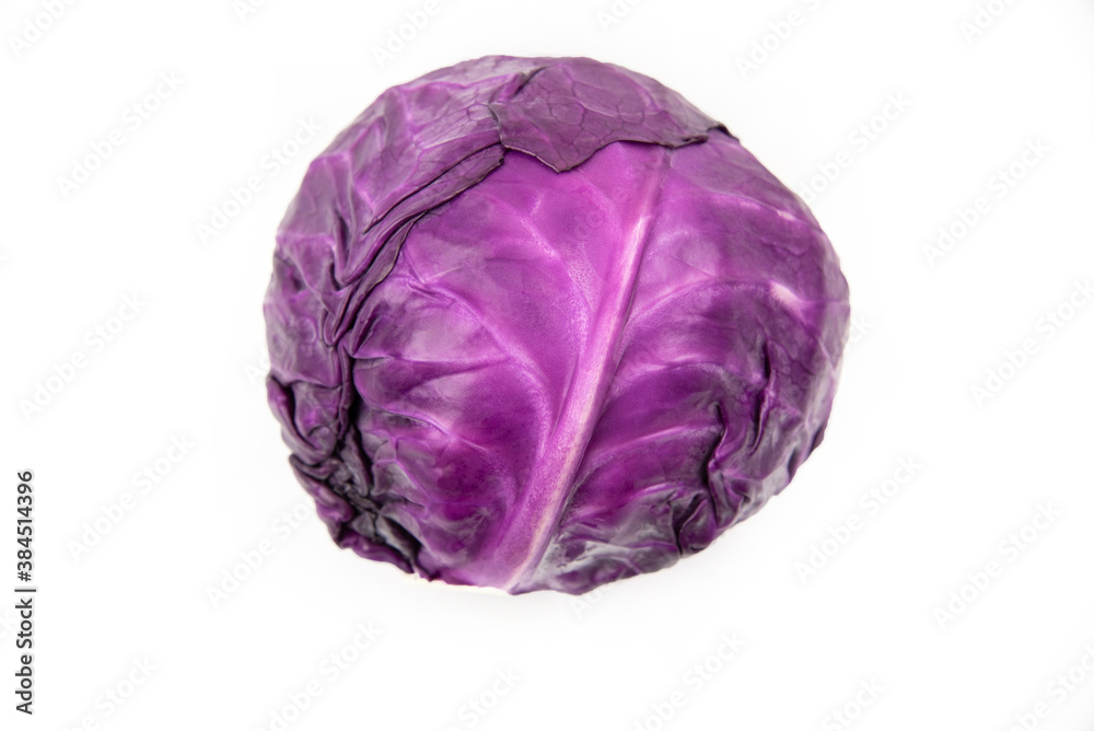 blue cabbage isolated on white background