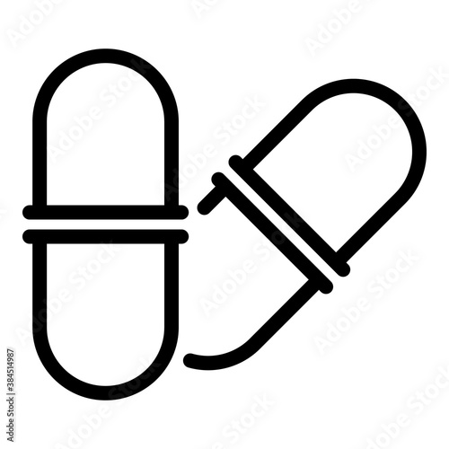 Prebiotic capsule icon. Outline prebiotic capsule vector icon for web design isolated on white background