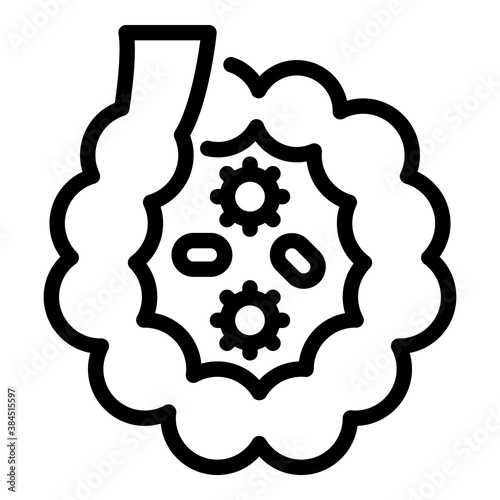 Intestine probiotics icon. Outline intestine probiotics vector icon for web design isolated on white background