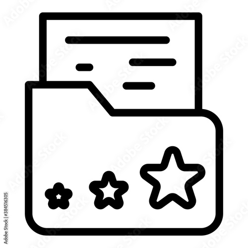 Folder product review icon. Outline folder product review vector icon for web design isolated on white background