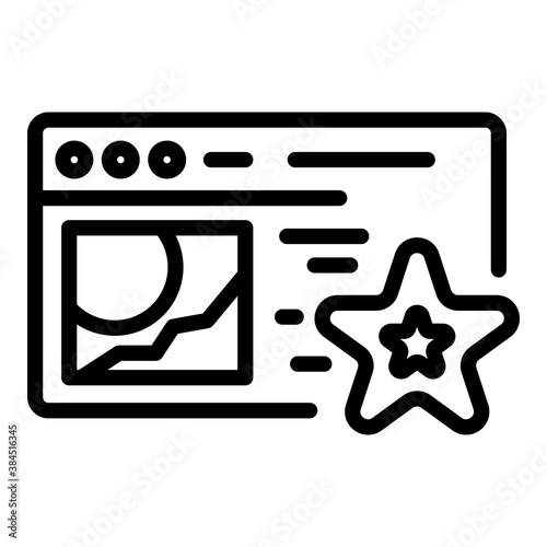 Web page product review icon. Outline web page product review vector icon for web design isolated on white background