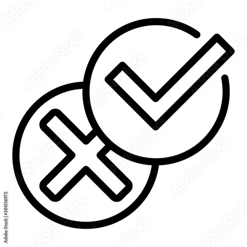 Icon approved product review icon. Outline icon approved product review vector icon for web design isolated on white background