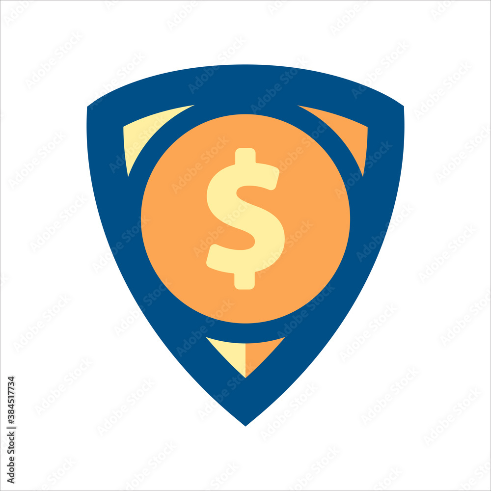 security shield icon vector. security shield with money icon .flat design style icon vector concept security shield icon vector. security shield with money icon .flat design style icon vector concept
