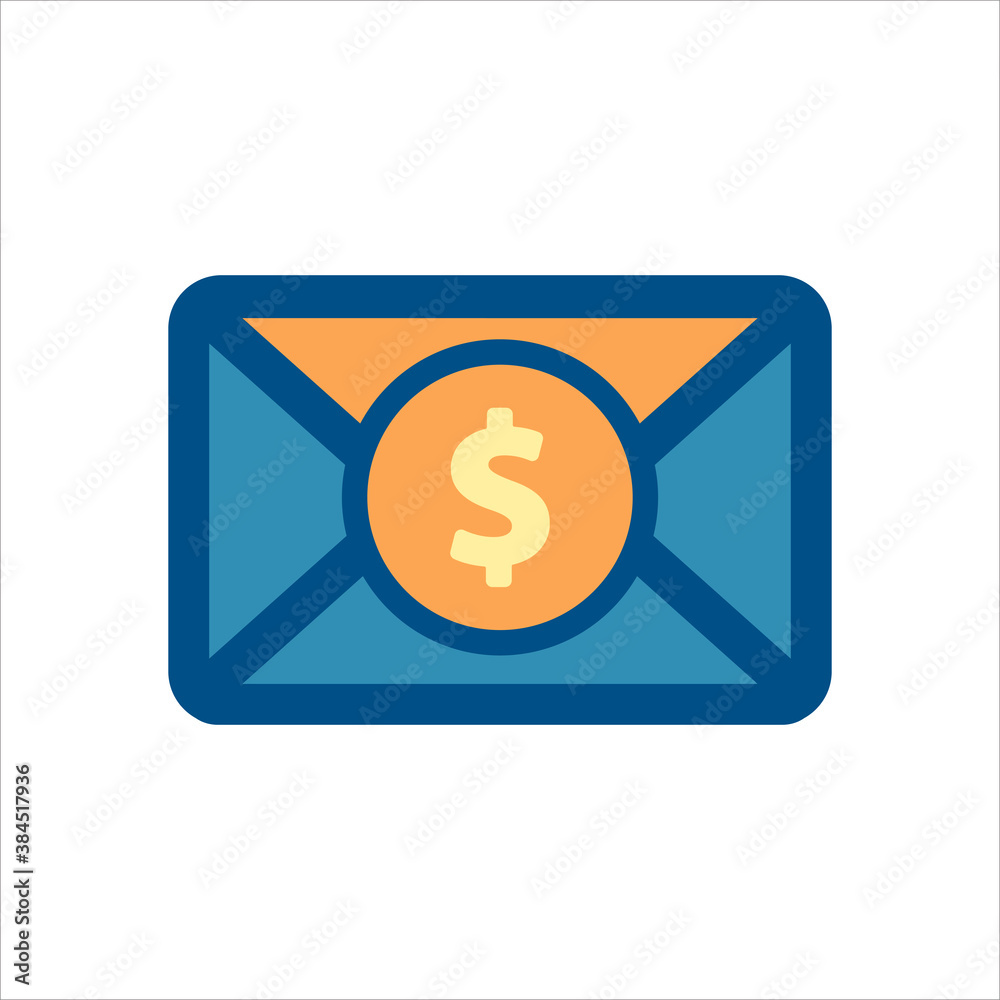 message icon vector. message with money icon .flat design style icon vector concept message icon vector. message with money icon .flat design style icon vector concept