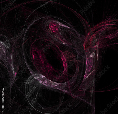 3D visualization and isolated abstract fractal on a black background. The abstract computer is generated by a fractal design. creative background