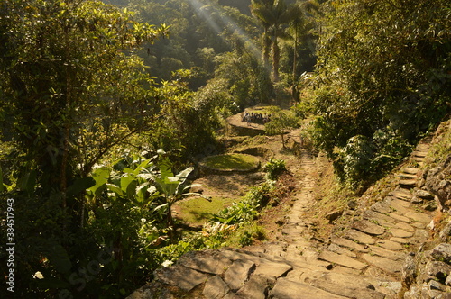 Hiking to Ciudad Perdida (The Lost City) in the jungle and mountains of Colombias Sierra Nevada de Santa Marta photo