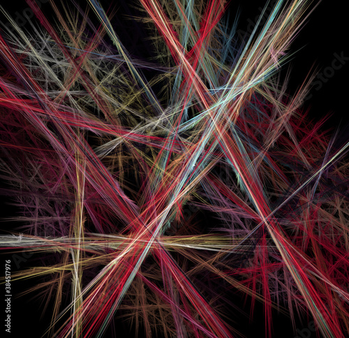 3D visualization and isolated abstract fractal on a black background. The abstract computer is generated by a fractal design. creative background