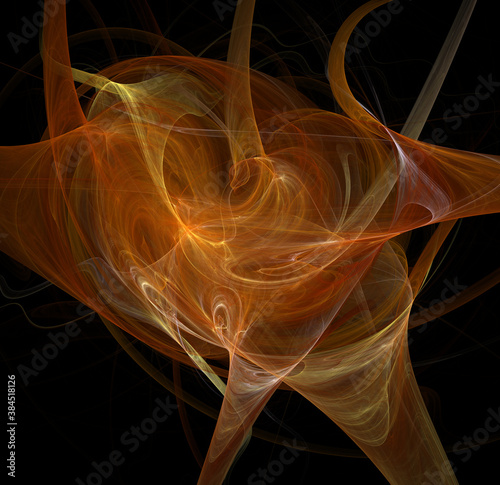 3D visualization and isolated abstract fractal on a black background. The abstract computer is generated by a fractal design. creative background