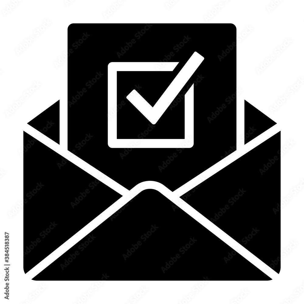 Absentee ballot vote by mail with envelope flat vector icon for voting apps and websites Absentee ballot vote by mail with envelope flat vector icon for voting apps and websites