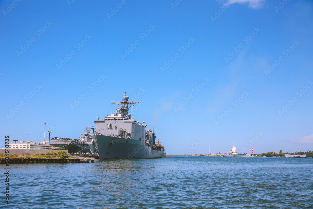 
Warship at Pearl Harbor, Oahu, Hawaii