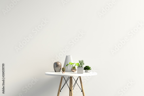 Iinterior design in contemporary style. Mock up wall. 3D illustration. photo