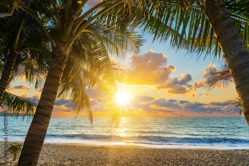 Sunset at the tropical beach © Netfalls