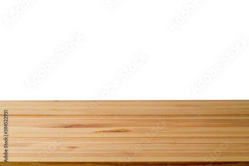 Obraz na płótnie Old vintage wood table in perspective isolated on white background w salonie