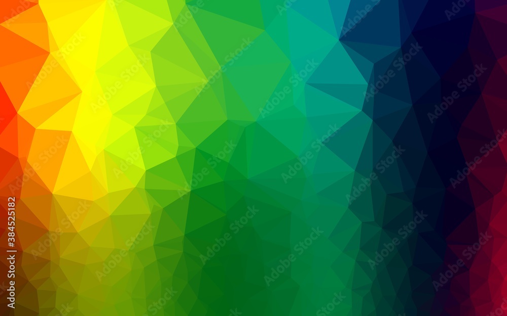 Obraz premium Dark Multicolor, Rainbow vector shining triangular pattern.