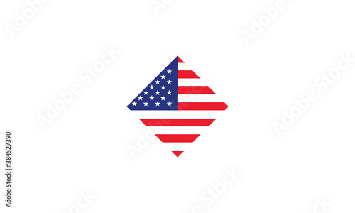 USA, United States, U.S., America flag diamond vector illustration