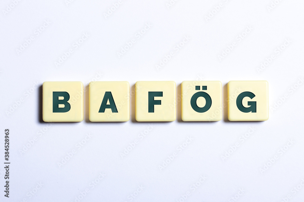 BAföG in Buchstaben auf weißem Hintergrund, bafoeg BAföG in Buchstaben auf weißem Hintergrund, bafoeg