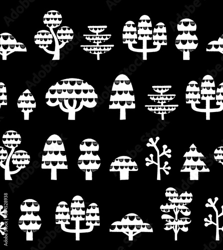北欧風の木のシームレスパターン
