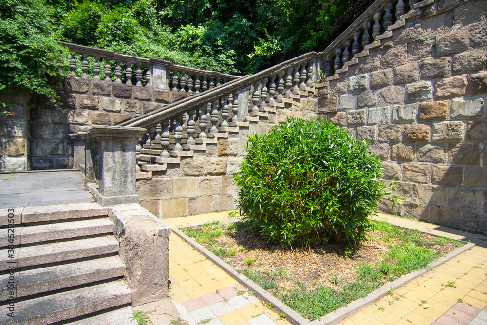 Old stone staircase in the Park