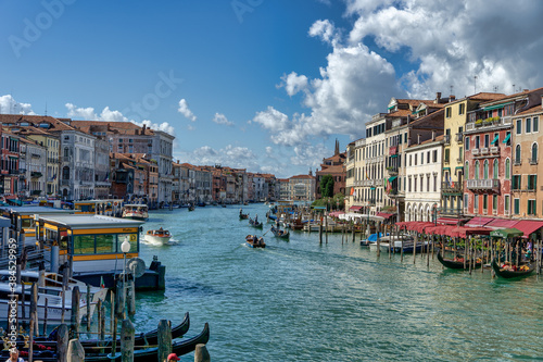 View on the grand canal from the realto bridge on a sunny day photo