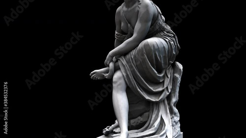 Eurydice statue - rotation - serpent - 3D model animation on a black background photo