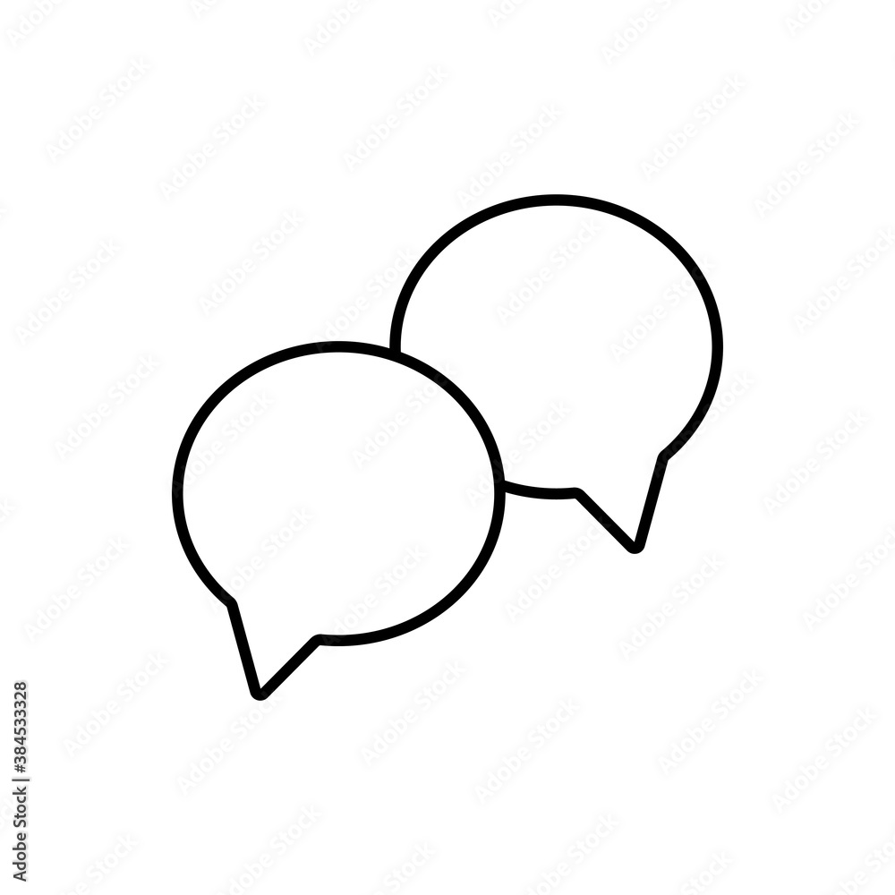 Two speech bubbles icon icon thin line for web and mobile, modern minimalistic flat design. Two speech bubbles icon icon thin line for web and mobile, modern minimalistic flat design.