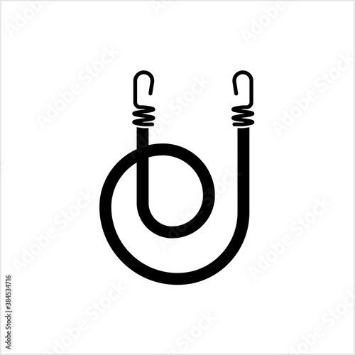 Cord With Hooks Icon, Nylon Elastic Tying Rope With Hook