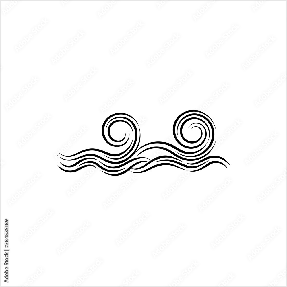 Fototapeta premium Water Wave Icon, Water Wave Sign