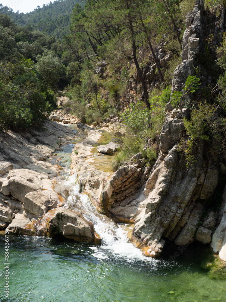 Views of routes for hickers of the Borosa river in the Cazorla Natural Park Jaen, Spain Views of routes for hickers of the Borosa river in the Cazorla Natural Park Jaen, Spain