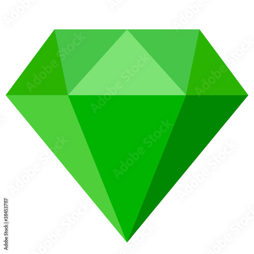Emerald green gem vector icon