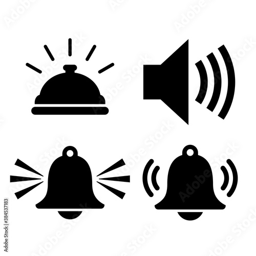 Sound alarm vector icons set