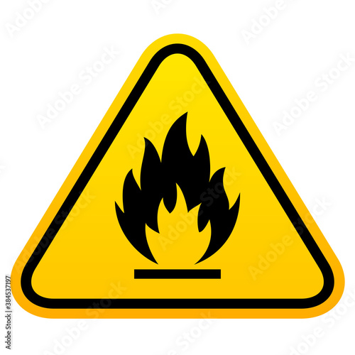 Triangular fire warning sign