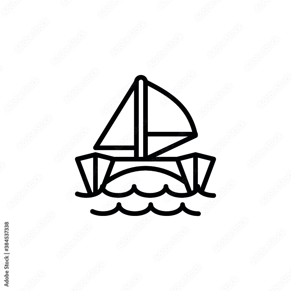 cruise sailboat icon. line style icon vector illustration. vehicle icon stock cruise sailboat icon. line style icon vector illustration. vehicle icon stock