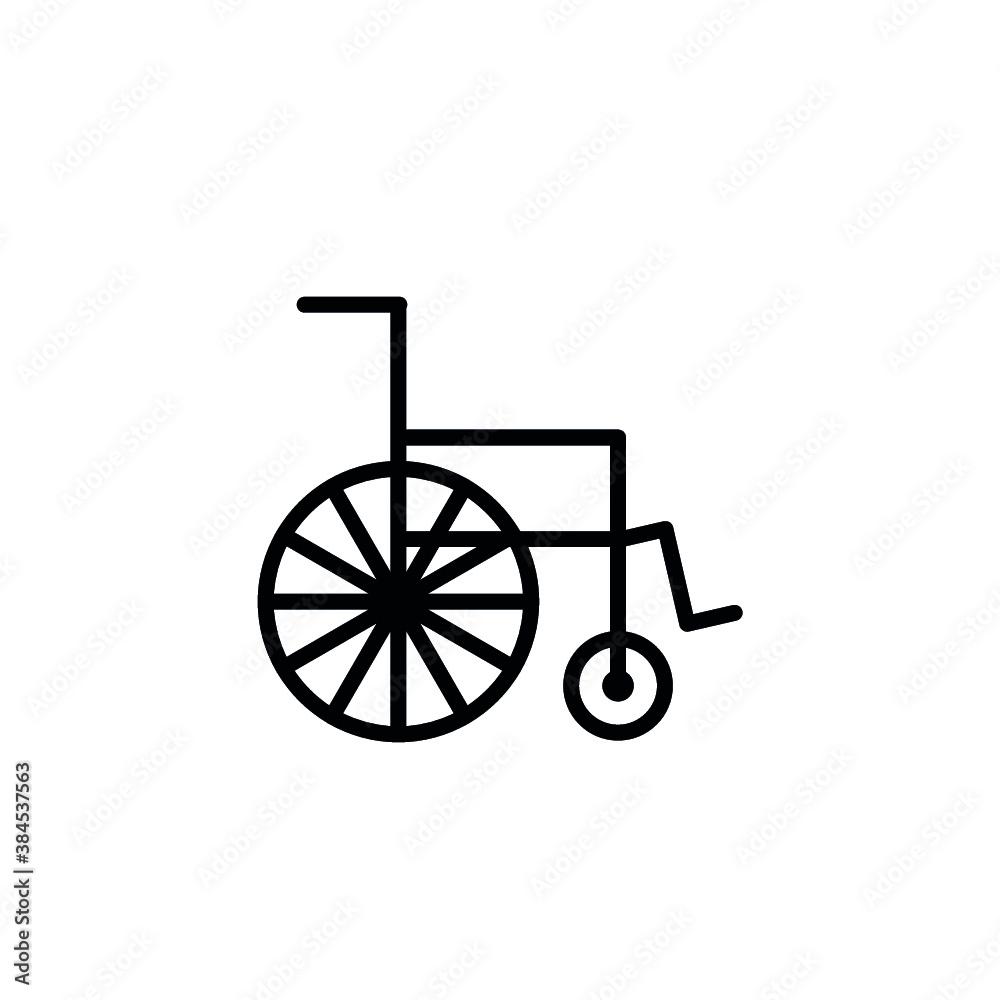wheelchair icon with line or outline style. vehicle or transport icon stock wheelchair icon with line or outline style. vehicle or transport icon stock