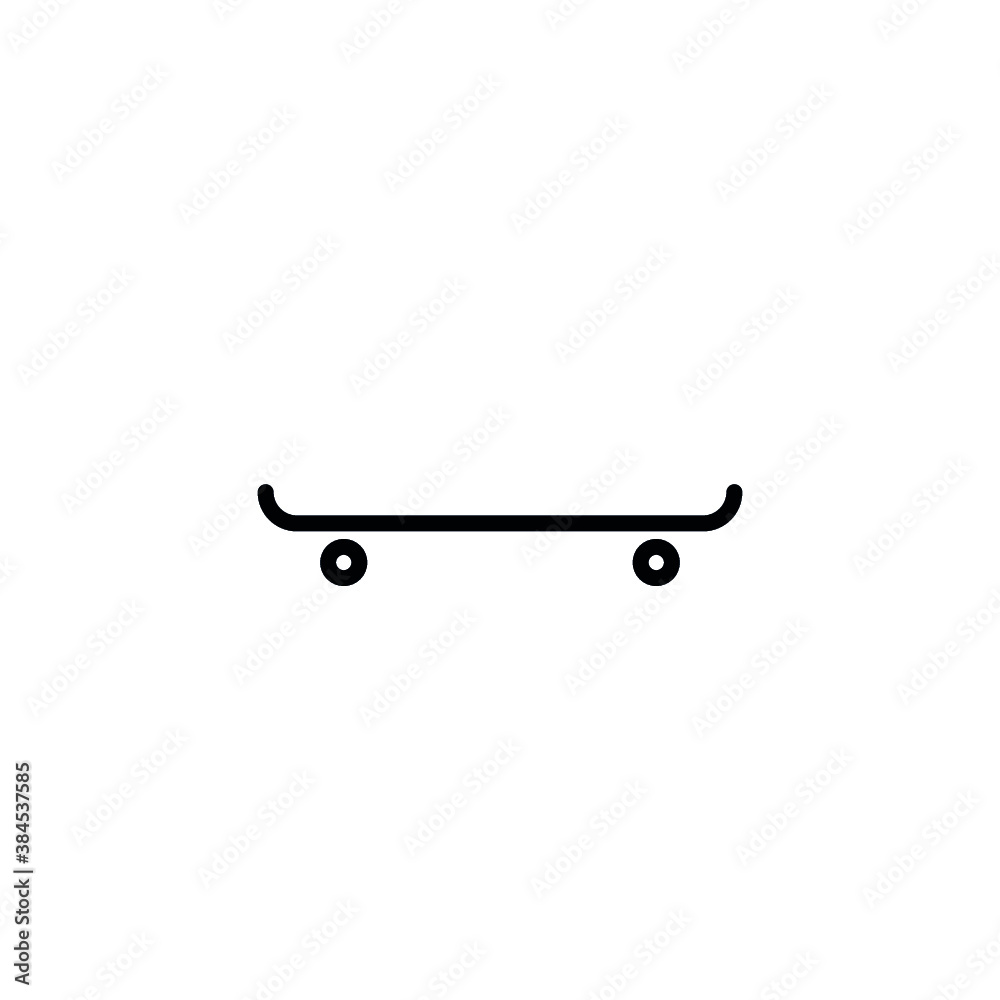 skateboard icon with line or outline style. vehicle or transport icon stock