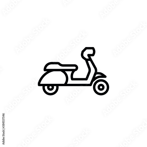 scooter icon with line or outline style. vehicle or transport icon stock