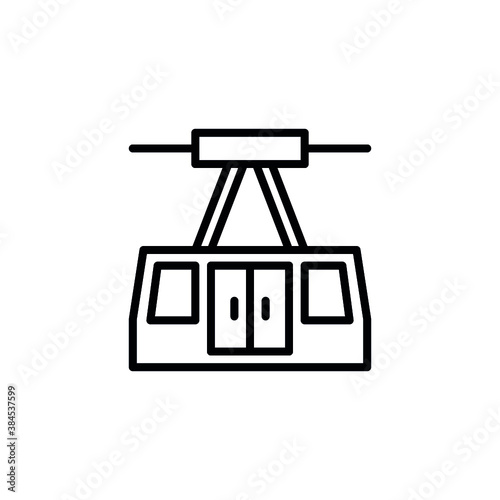aerial tramway icon in line style icon stock of transportation vehicles. coloring picture for children game.