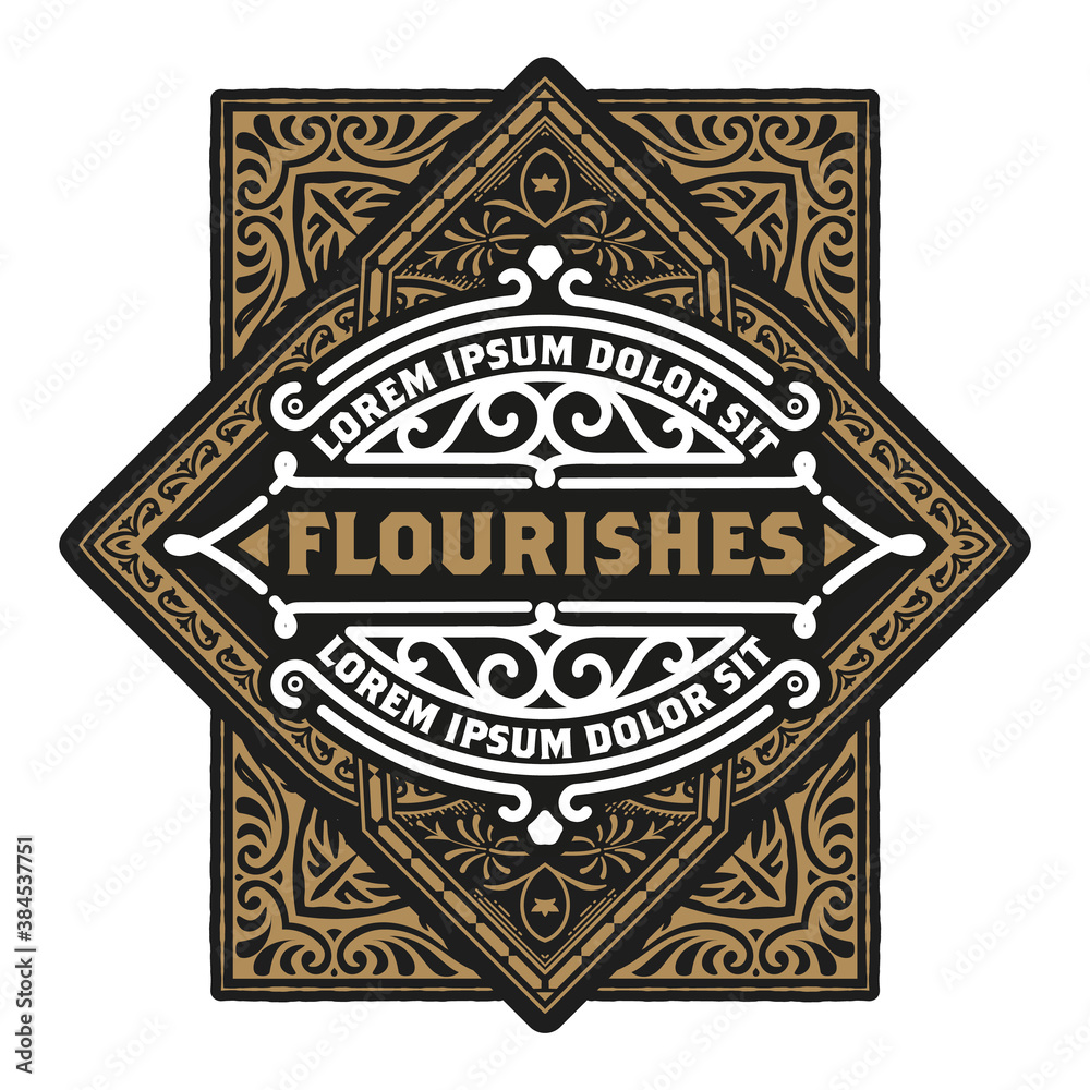 Original Label with floral details