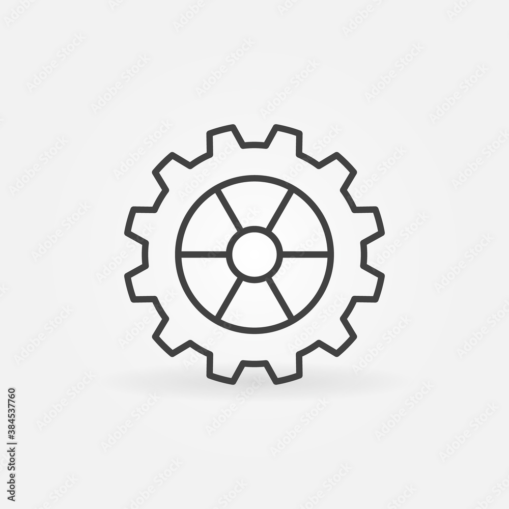Cog Wheel or Gear linear vector concept icon or logo element