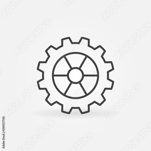 Cog Wheel or Gear linear vector concept icon or logo element