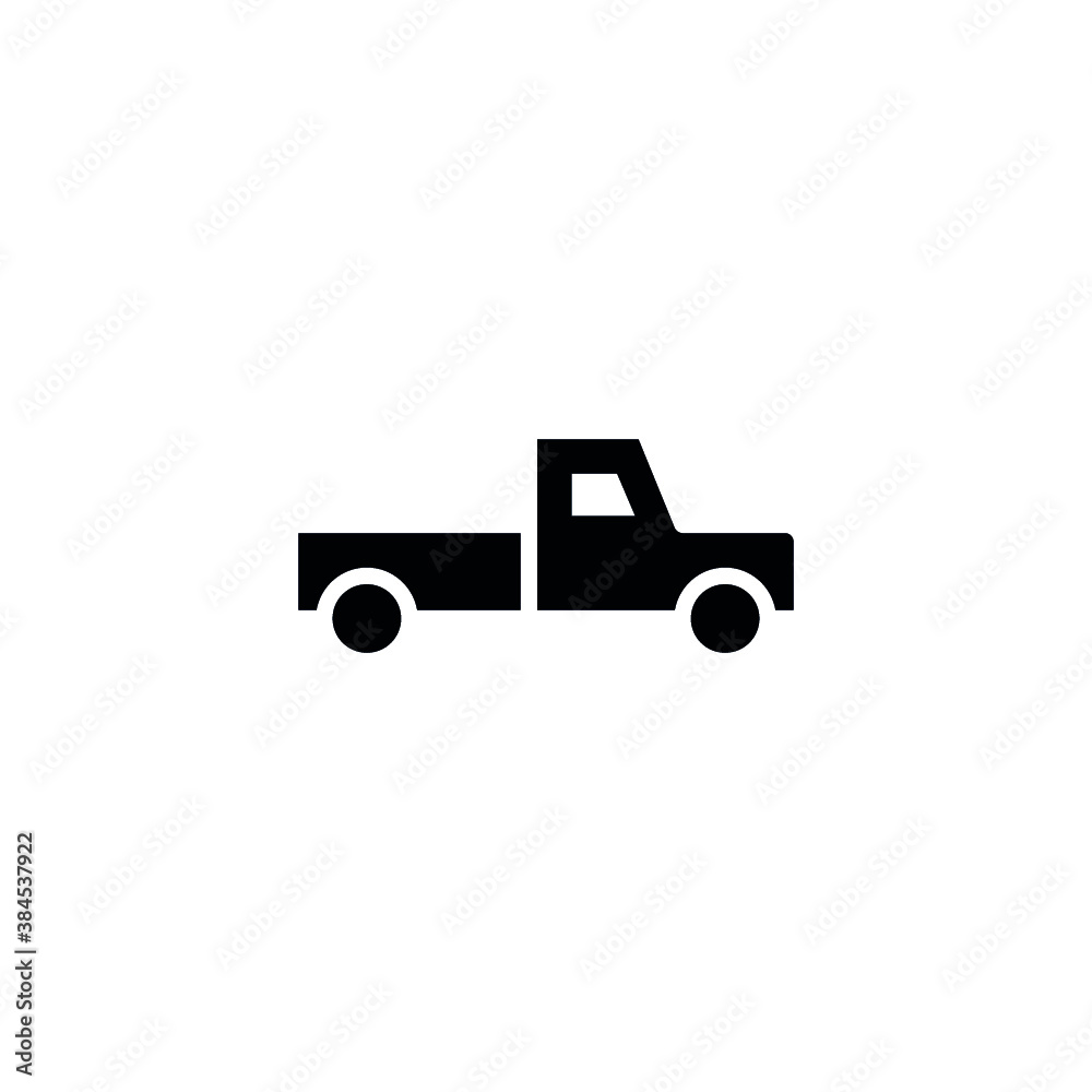 pickup truck icon solid. vehicle and transportation icon stock. vector illustration