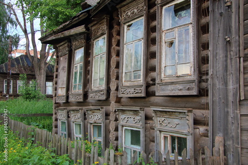 window frames in wooden houses