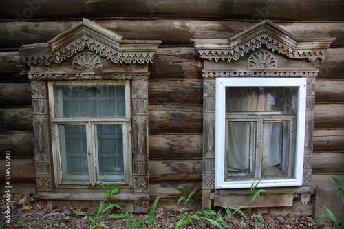 window frames in wooden houses