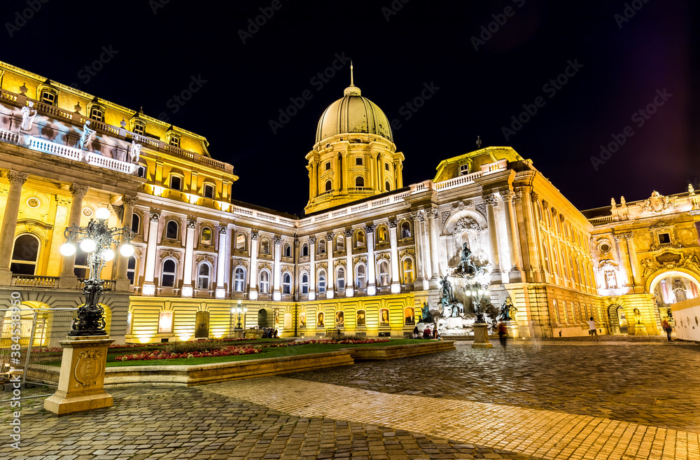 Royal Castle of Budapest at night, Hungary