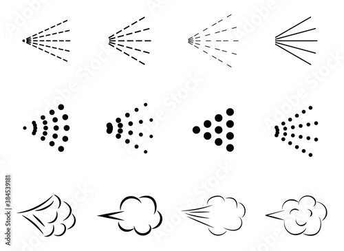 Set of spray icons. Vector elements.
