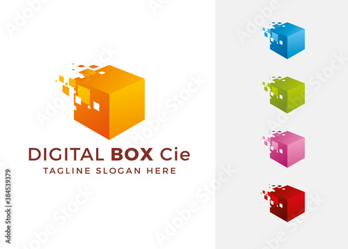 box logo digital pixel compagnie boite