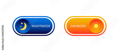 Day and night switch. Day mode, night mode. On off buttons.