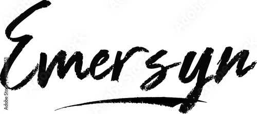 Emersyn-Female name Modern Brush Calligraphy on White Background